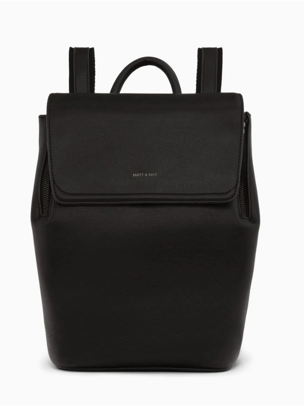 Matt & Nat Black Vegan Leather Flap Backpack - Picture 5 of 9